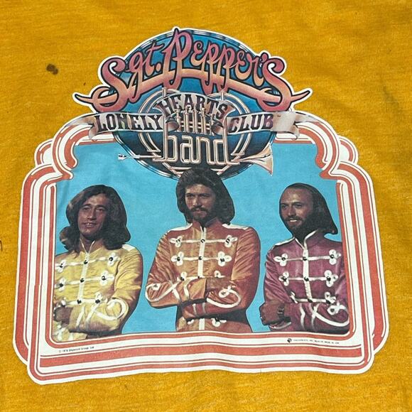 True Vintage 70s The BEE GEES Sgt. Peppers Lonely Hearts Club Concert Band Shirt - Picture 3 of 7